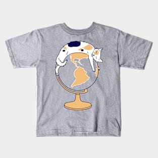 Cat and Globe Kids T-Shirt